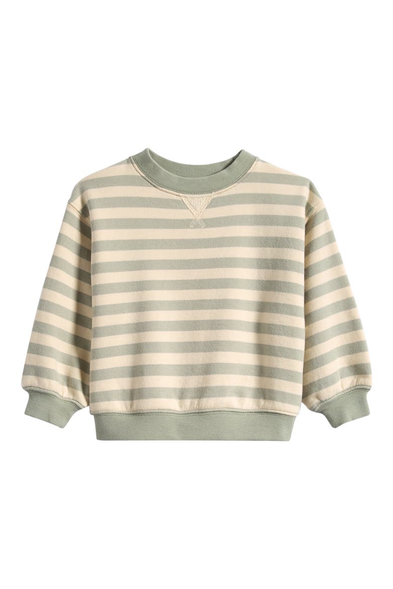 Kids' Stripe Organic Cotton Sweatshirt, Main, color, SAGE STRIPE