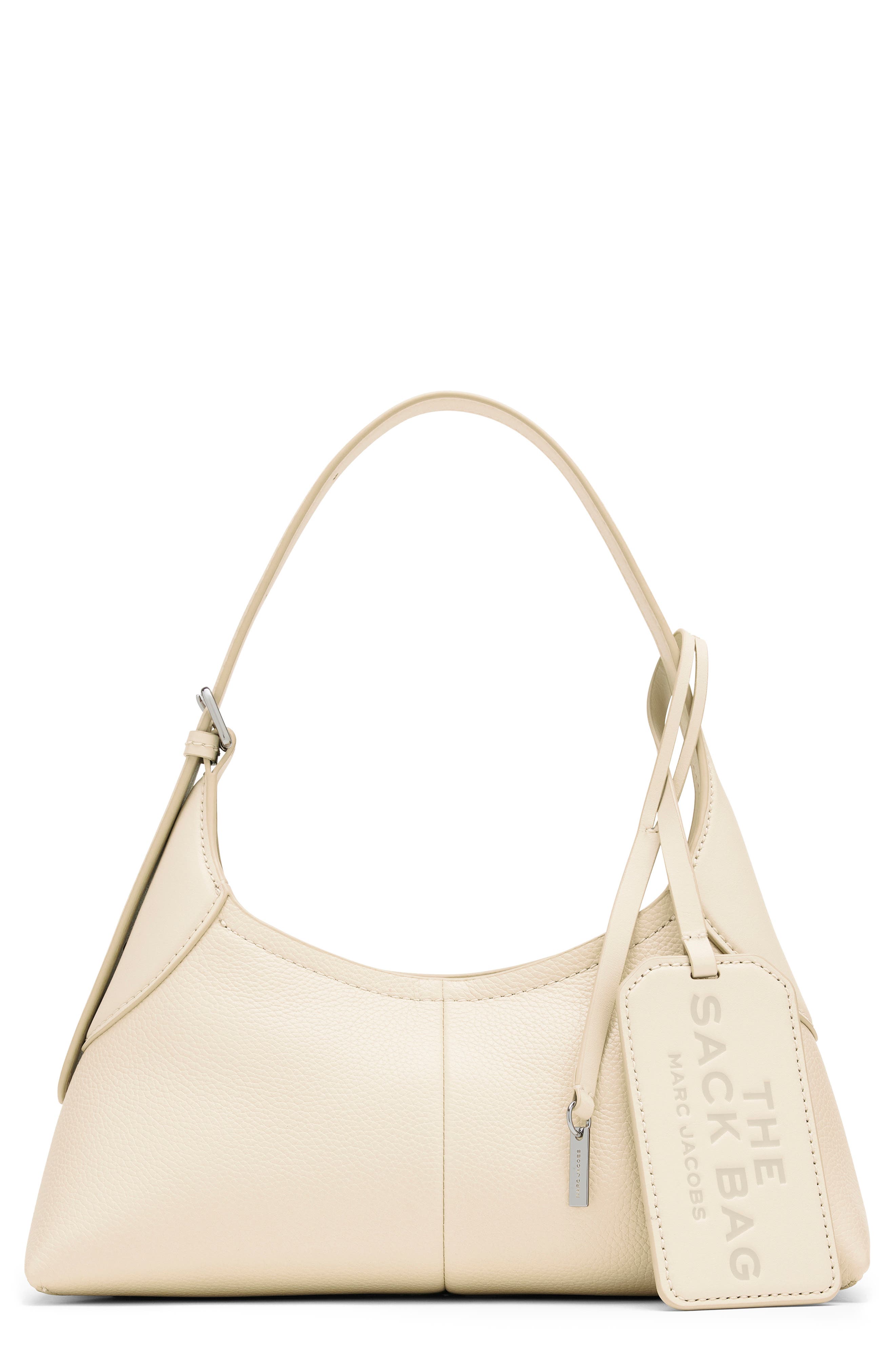 Small Belted The Sack Bag Leather Hobo, Main, color, CLOUD WHITE