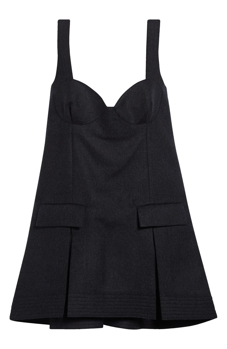Sacai Wool Melton Bustier Minidress, Alternate, color, Charcoal Gray