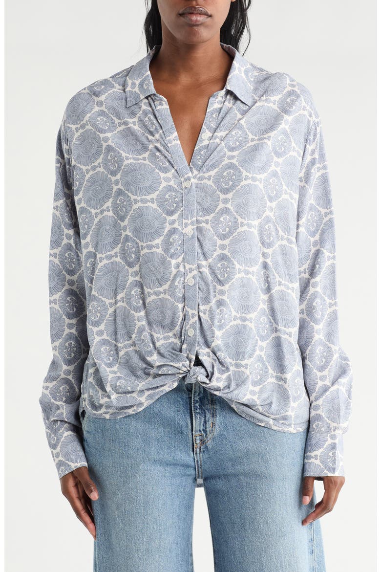 Mackenzie Paisley Print Blouse, Main, color, ASH NAVY SUN PRINT