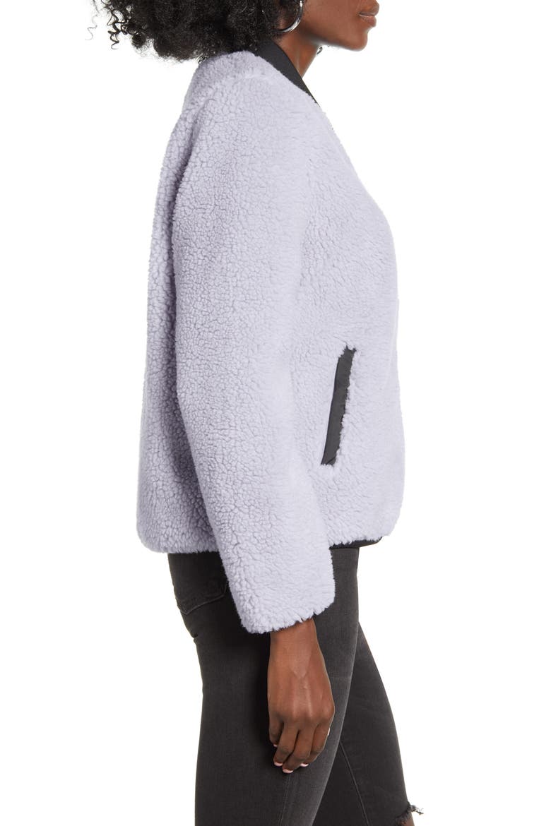 Misty Fog Faux Shearling Bomber Jacket, Alternate, color, LILAC GREY