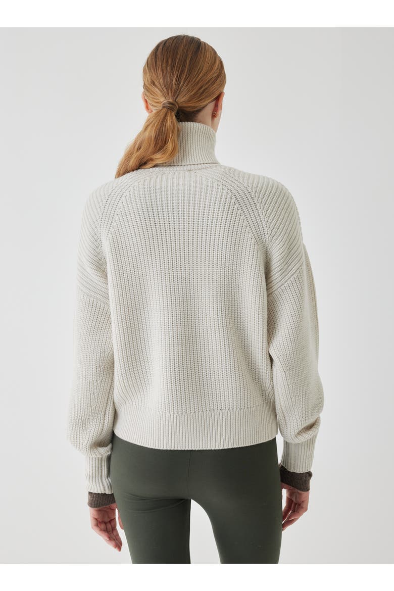 Merino Rib Long Sleeve Mock Neck Turtleneck, Alternate, color, MILK