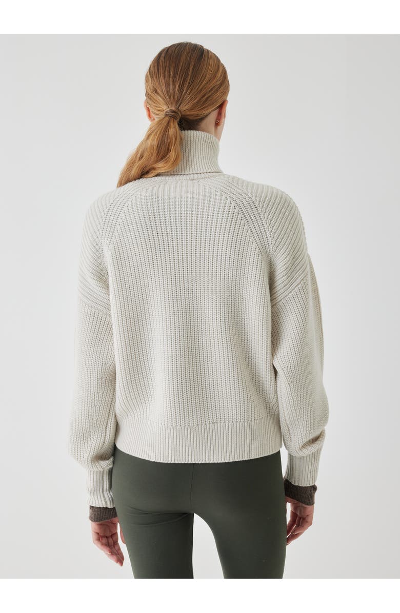 Majestic Filatures Merino Rib Long Sleeve Mock Neck Turtleneck, Alternate, color, Milk