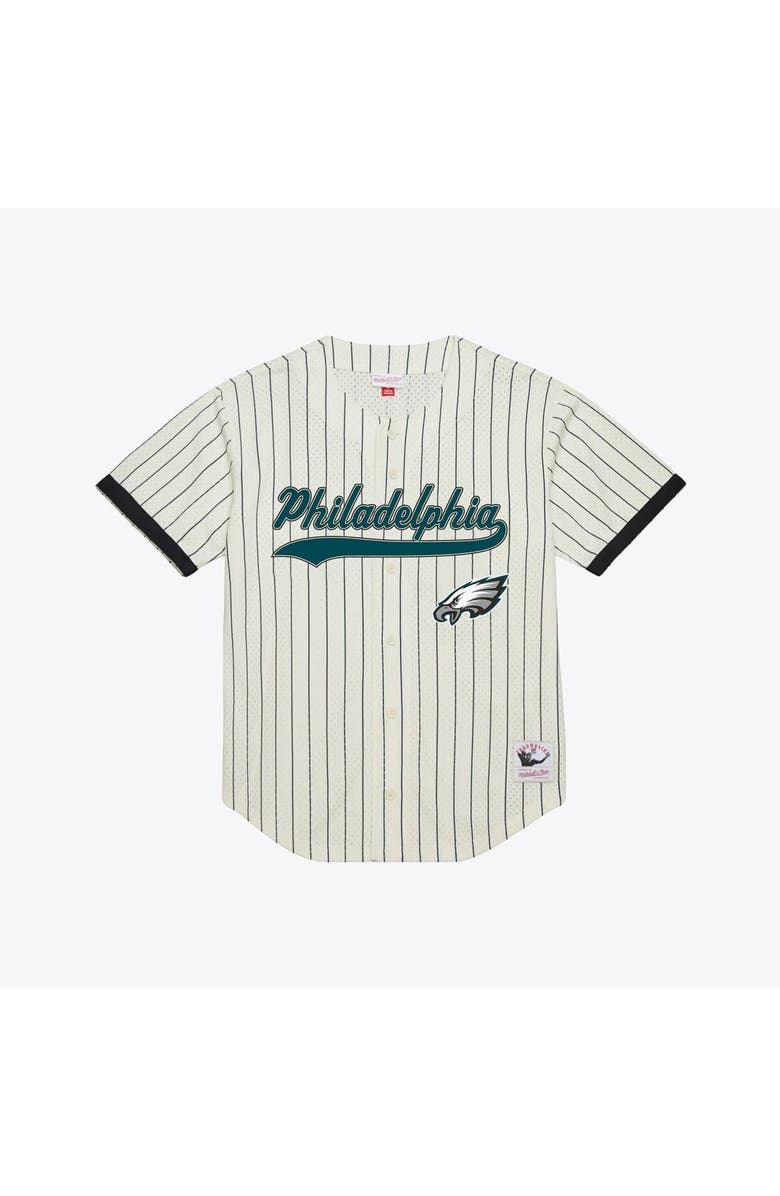 Mitchell & Ness Men's Mitchell & Ness Brian Dawkins Cream Philadelphia Eagles Name & Number Mesh Fashion Jersey, Main, color, Cream