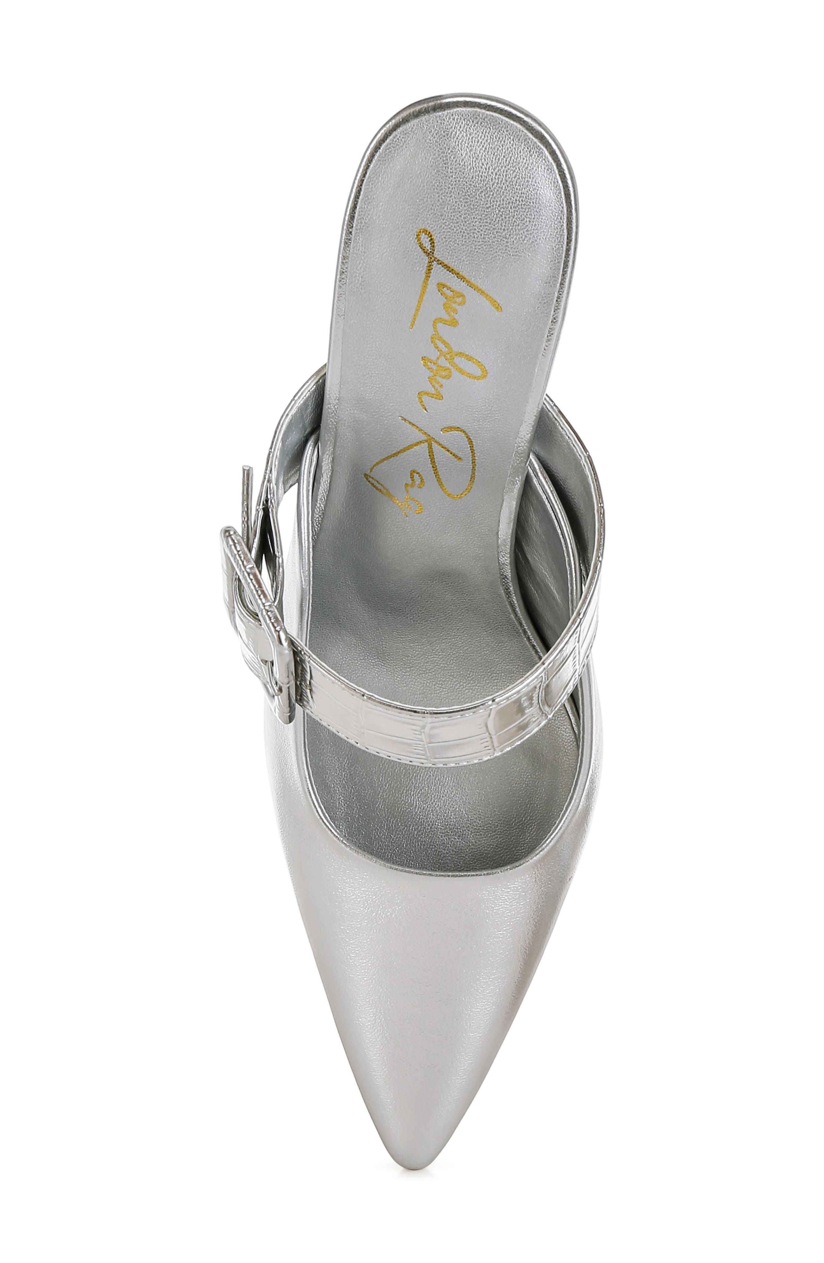 LONDON RAG Bismi Pointed Toe Mule, Alternate, color, Silver