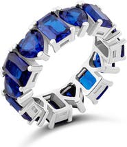 SHYMI Heart & Emerald Cubic Zirconia Eternity Ring