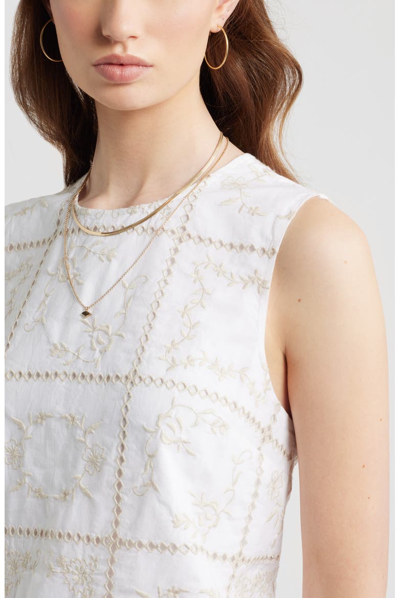 Floral Embroidered Top, Alternate, color, WHITE