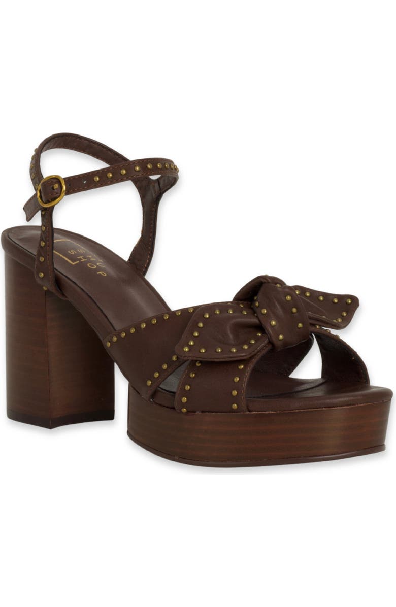 SHUSHOP Etta Studded Platform Sandal, Main, color, Brown