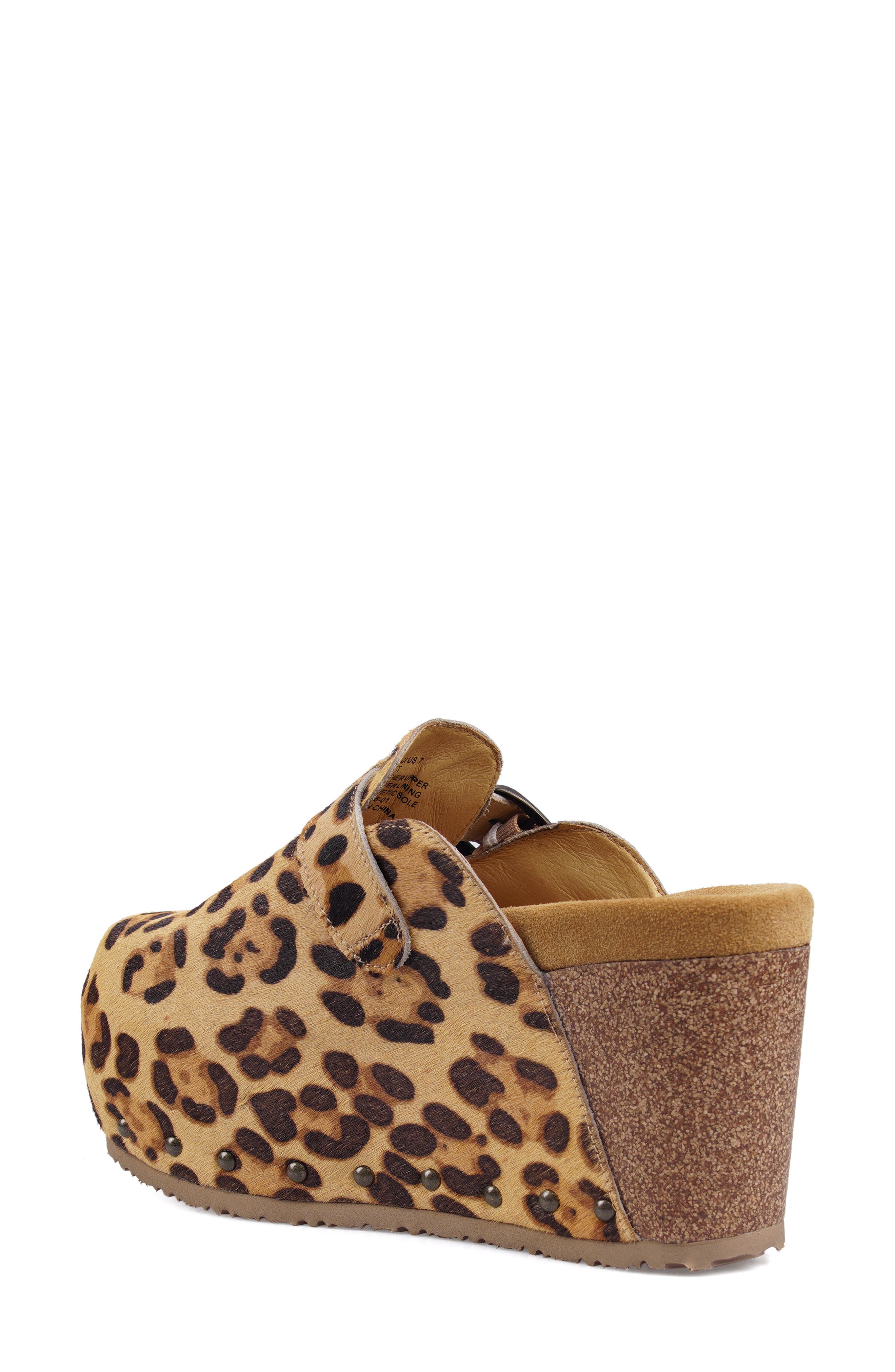 Cuna Platform Clog, Alternate, color, LEOPARD CALF HAIR
