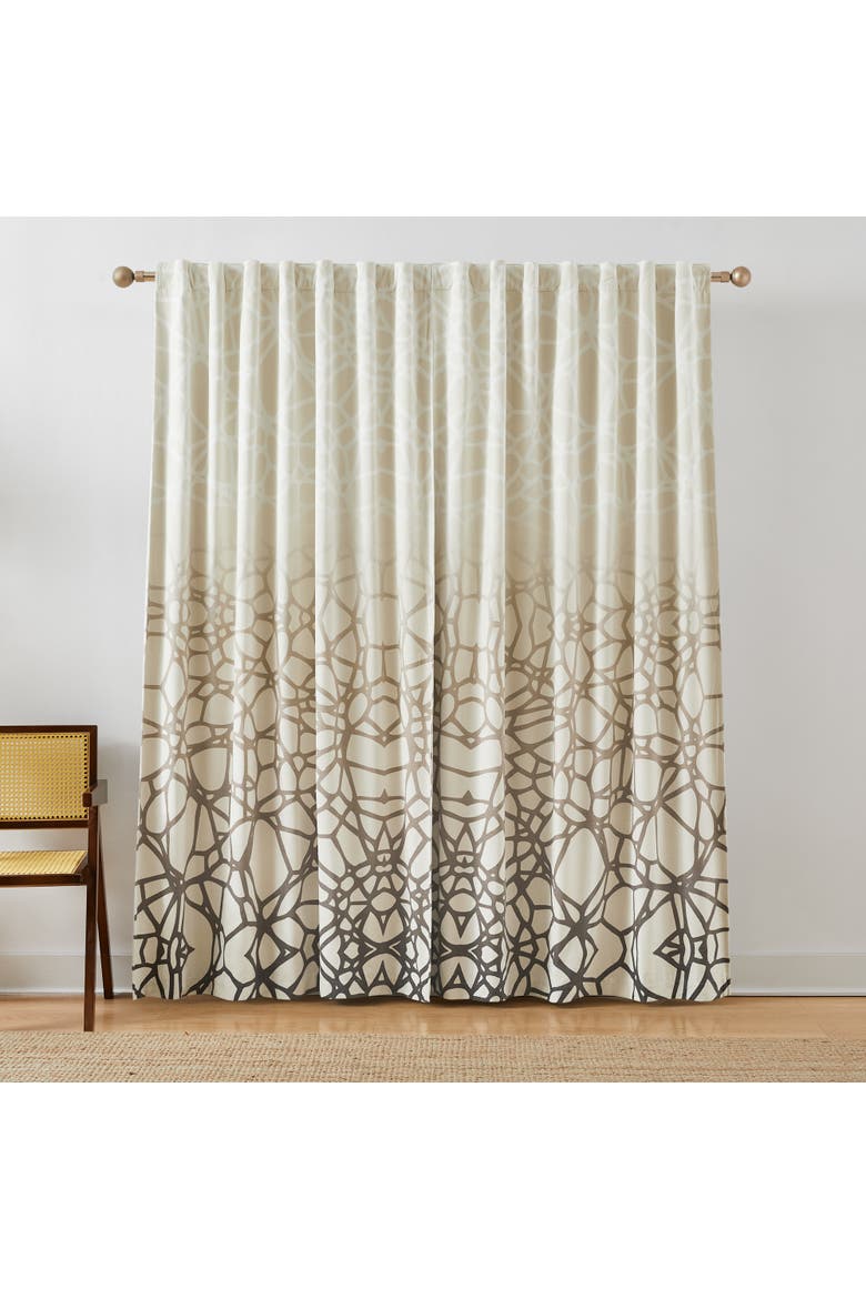 Ethereal Tangle Velvet Blackout Window Panel, Alternate, color, Ivory/Brown