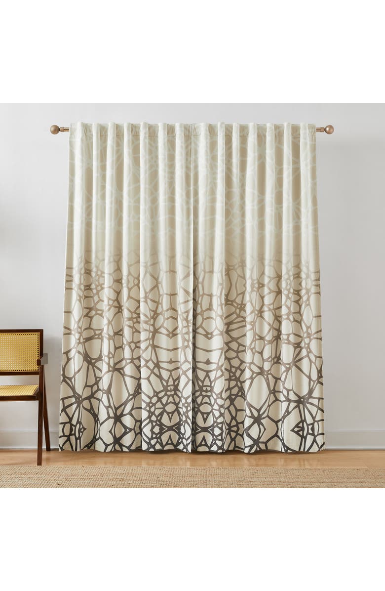 Chuks Collins x Lush Decor Ethereal Tangle Velvet Blackout Window Panel, Alternate, color, Ivory/Brown