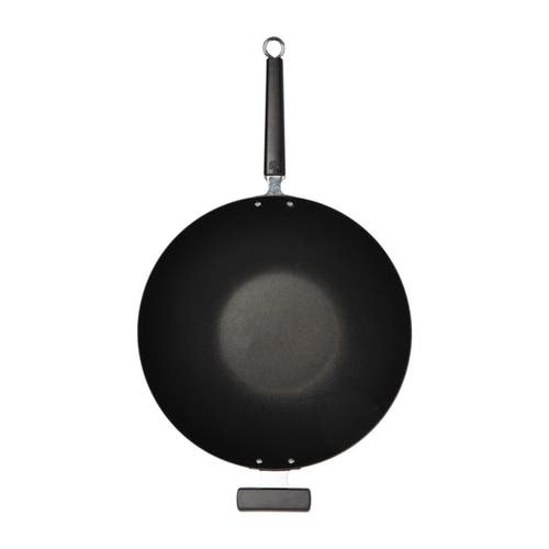 Joyce Chen Carbon Steel Ceramic Nonstick Flat Bottom Wok With Phenolic Handles, 14-inch In Black