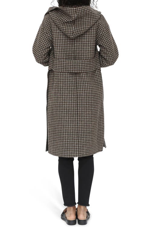 Belle & Bloom Walk This Way Oversized Coat In Camel Check