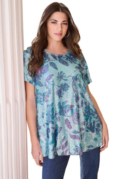 Plus Size Sequin Swing Tee