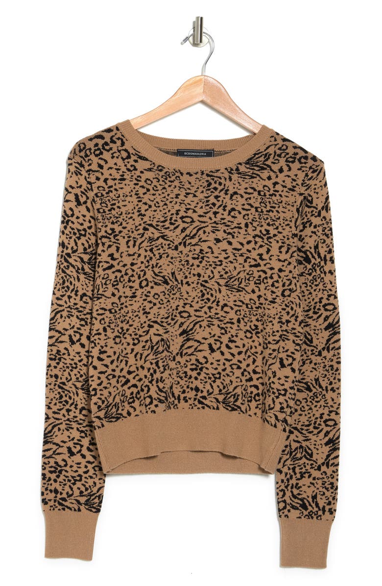 BCBGMAXAZRIA Leopard Print Sweater, Alternate, color,
