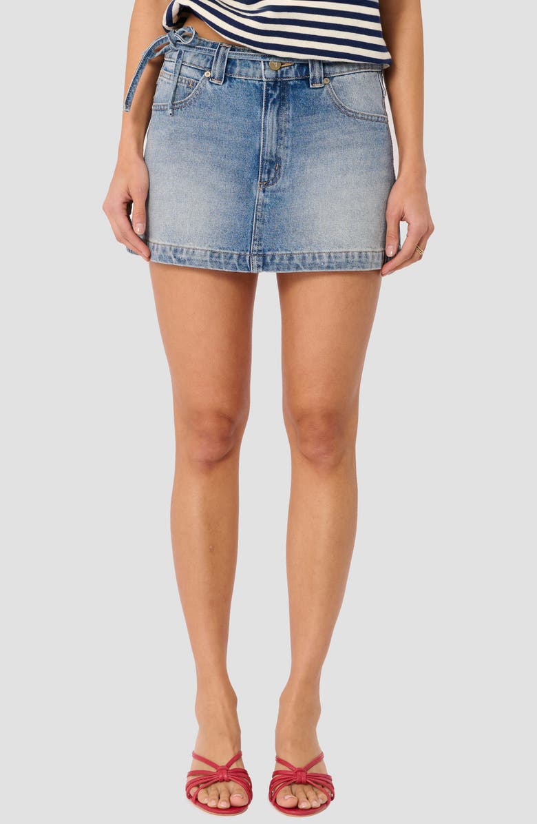 ABRAND A-Line Denim Miniskirt, Main, color, Tamara