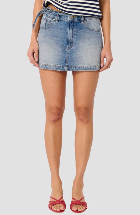 A-Line Denim Miniskirt