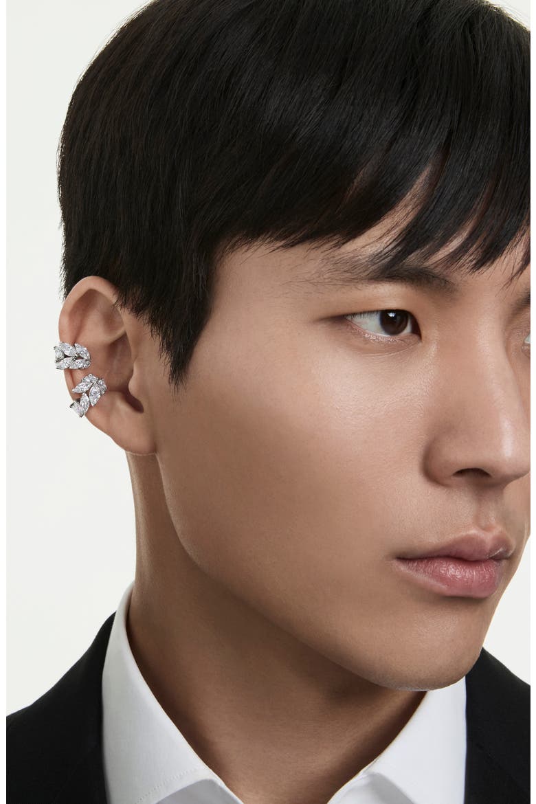 Mesmera Set of 2 Ear Cuffs, Alternate, color, WHITE CRYSTAL RHODIUM