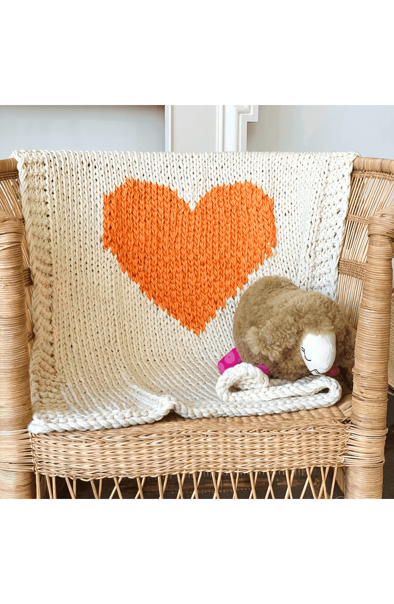 kanju Interiors Mini Heart Blanket - Taupe, Main, color, Taupe