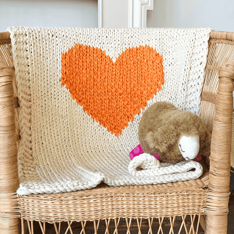 Mini Heart Blanket - Taupe