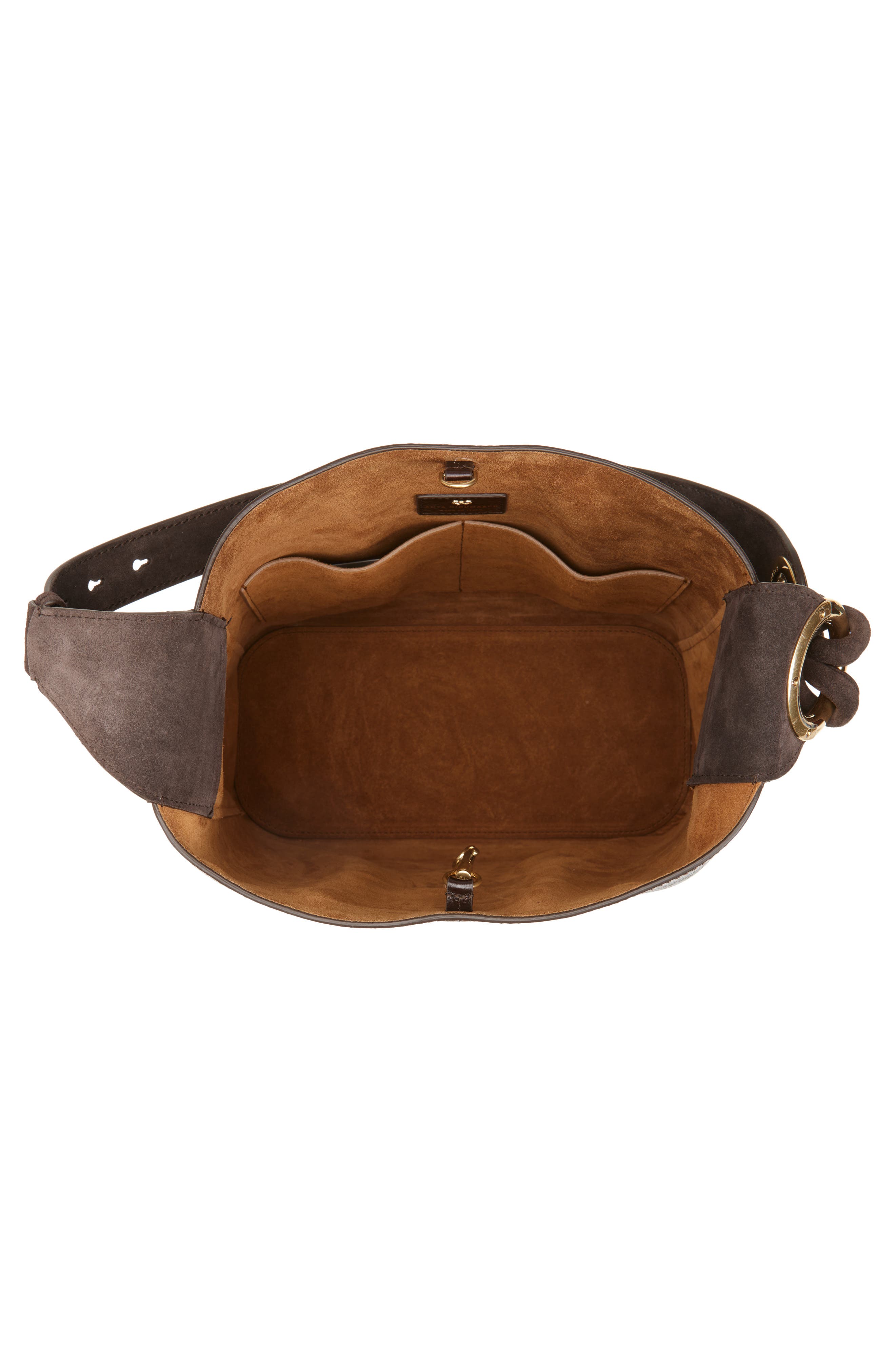 Anya Hindmarch Ringo Leather North/South Shoulder Bag, Alternate, color, Chocolate