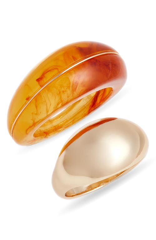 Open Edit Set Of 2 Statement Rings In Gold