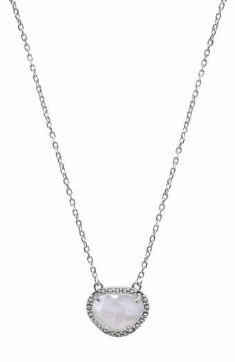 Sterling Silver Birthstone Halo Pendant Necklace