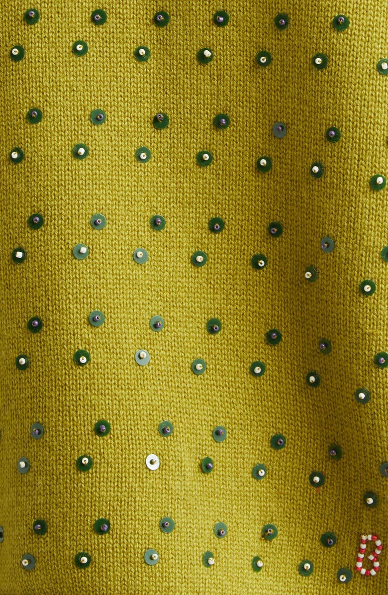 Bode Fairyfloss Beaded Wool & Cashmere Cardigan, Alternate, color, Green