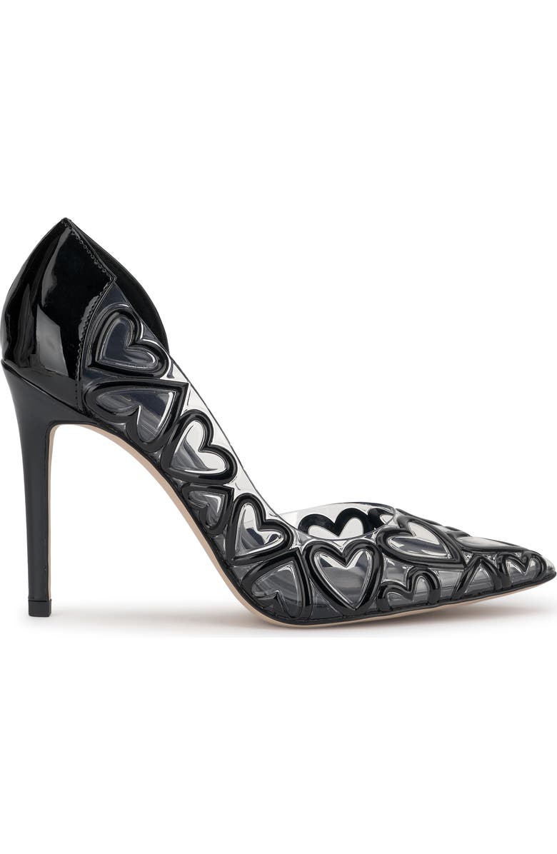 Jessica Simpson Palvin Half d'Orsay Pointed Toe Pump, Alternate, color, Black/ Clear