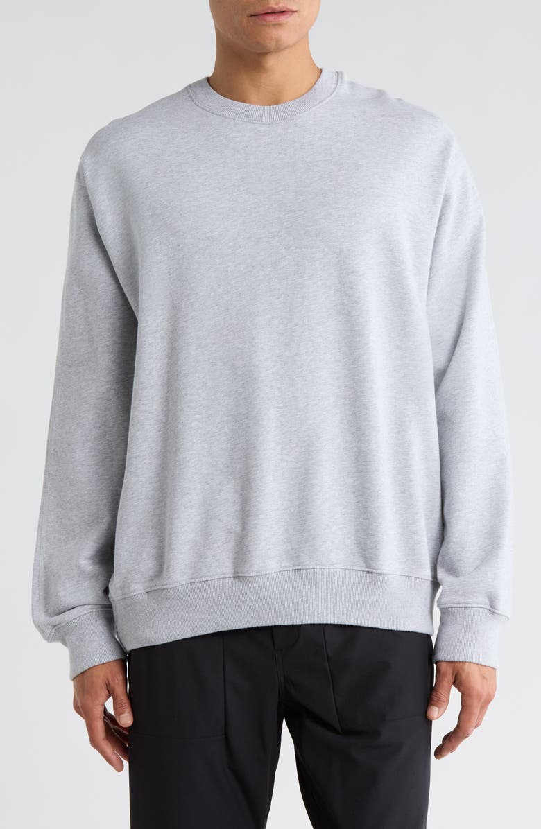 Reigning Champ Midweight Terry Relaxed Crewneck Sweatshirt, Main, color, Heather Stone