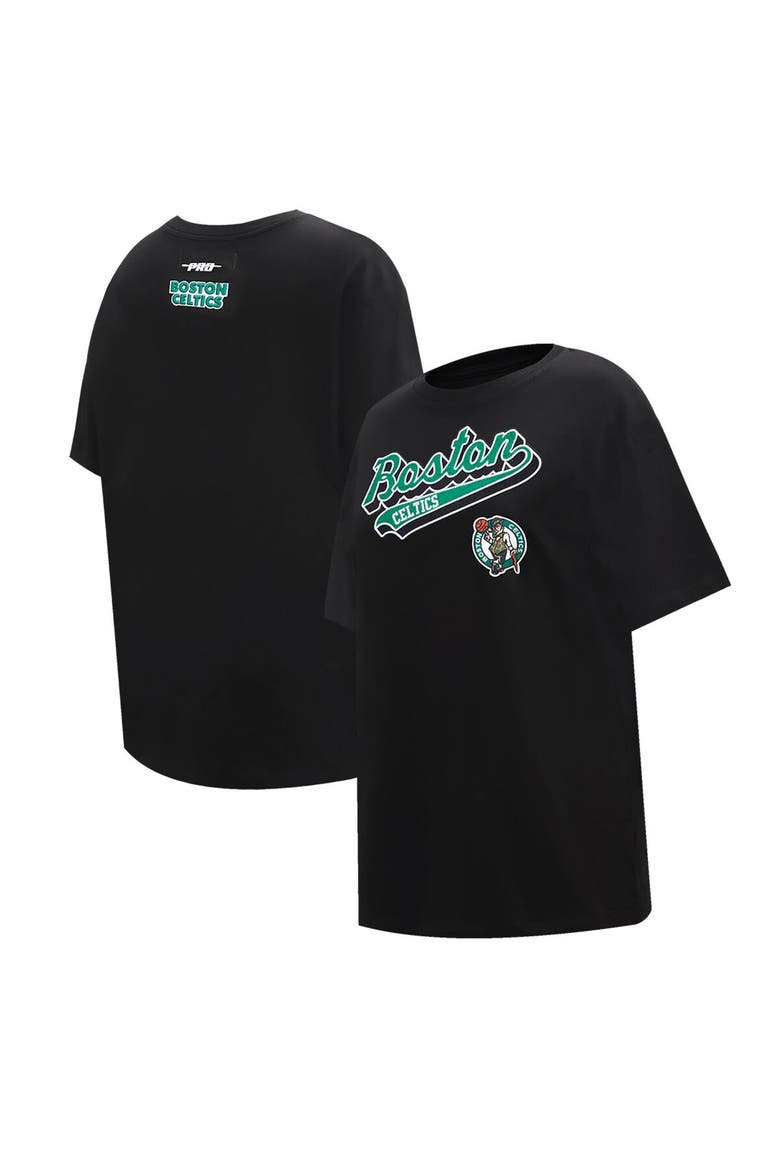 Women's Pro Standard Black Boston Celtics Script Boyfriend T-Shirt, Alternate, color, Black