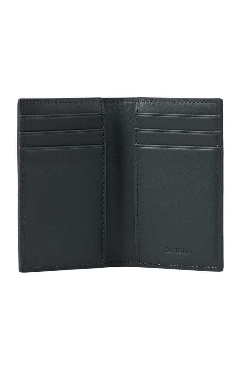 SANDRO Reconstituted leather leather wallet, Alternate, color, Steel