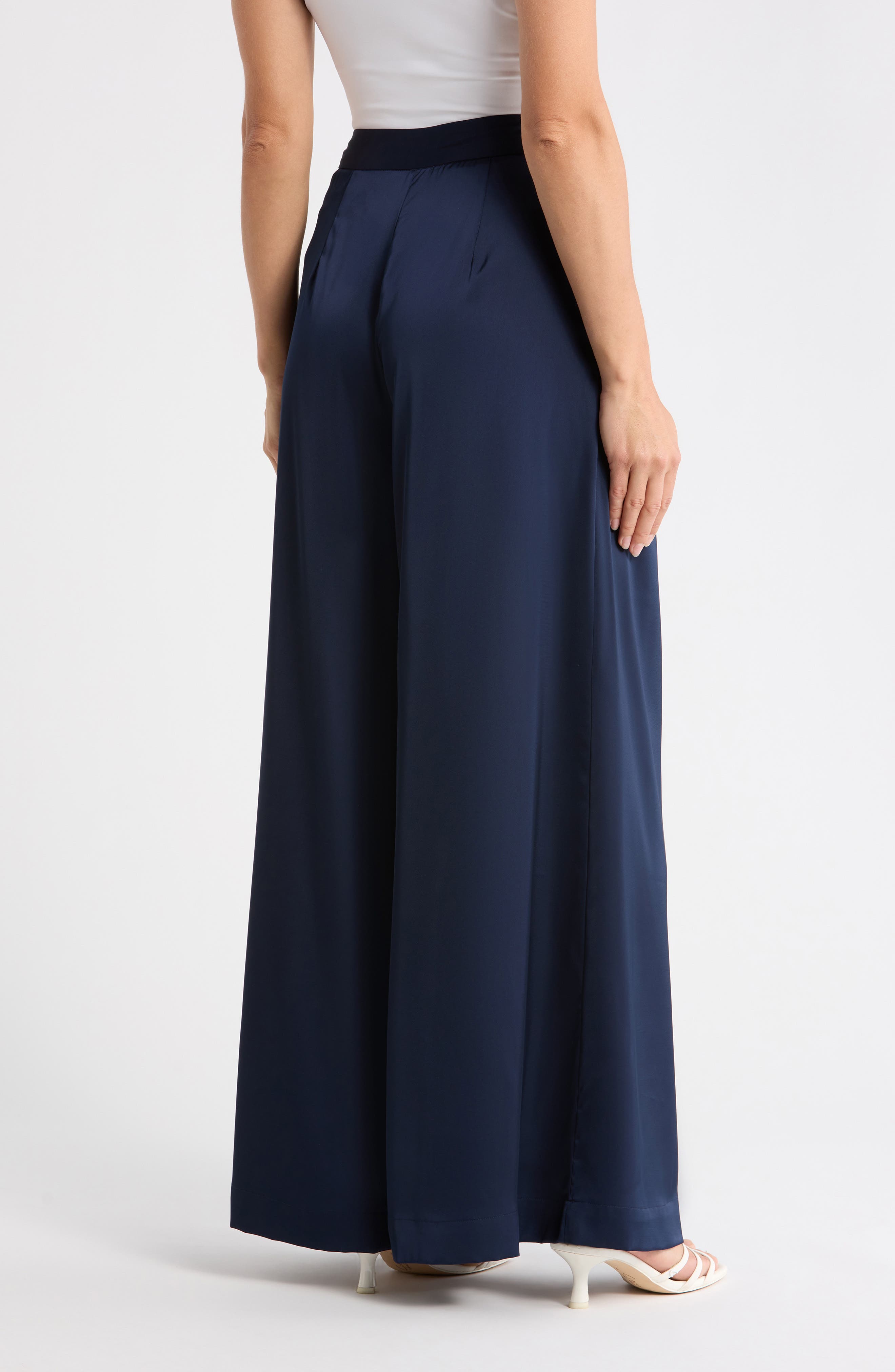 Pleated Front Wide Leg Pants - image 2