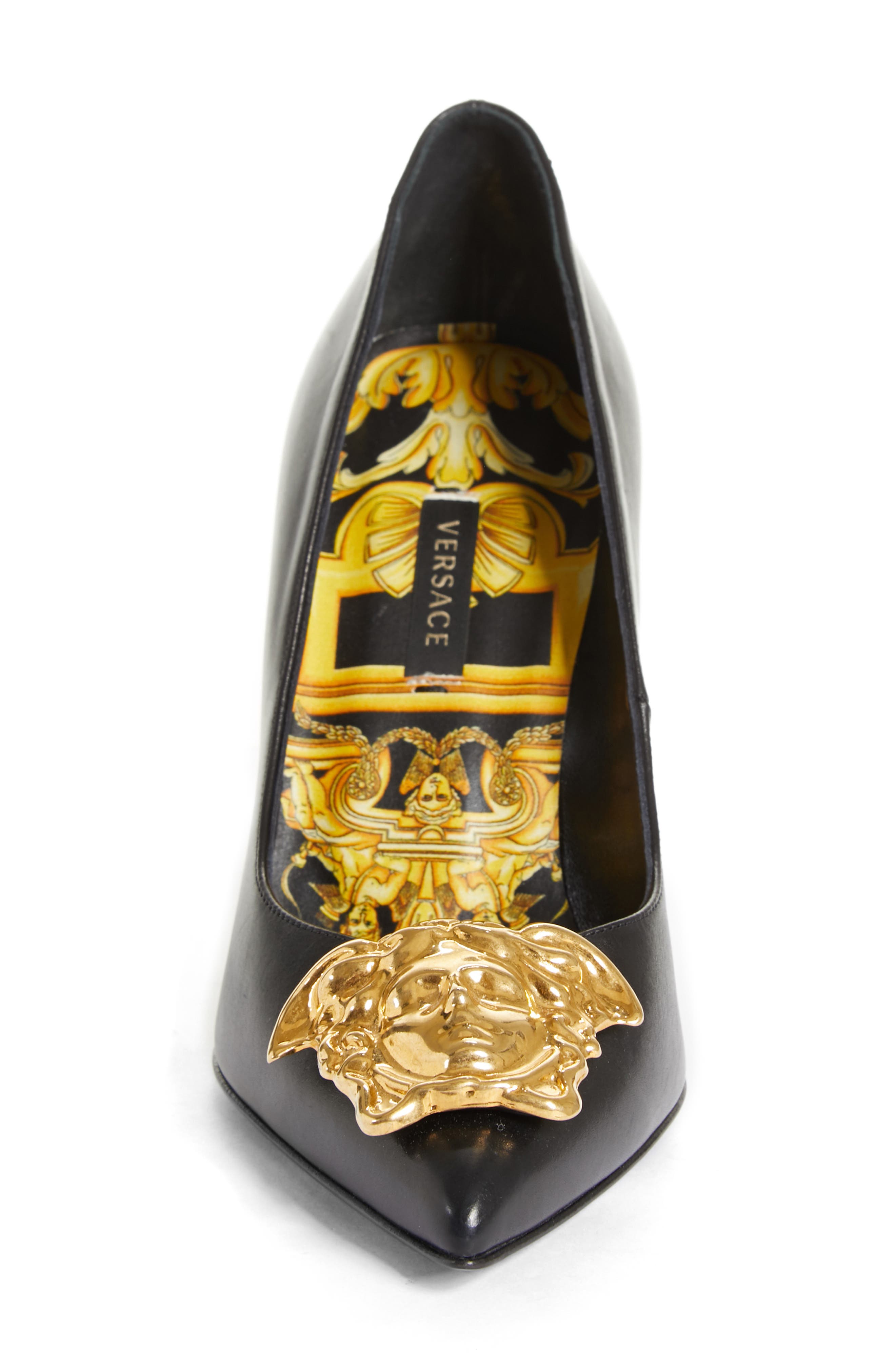 Versace Palazzo Medusa Pointed Toe Pump, Alternate, color, 