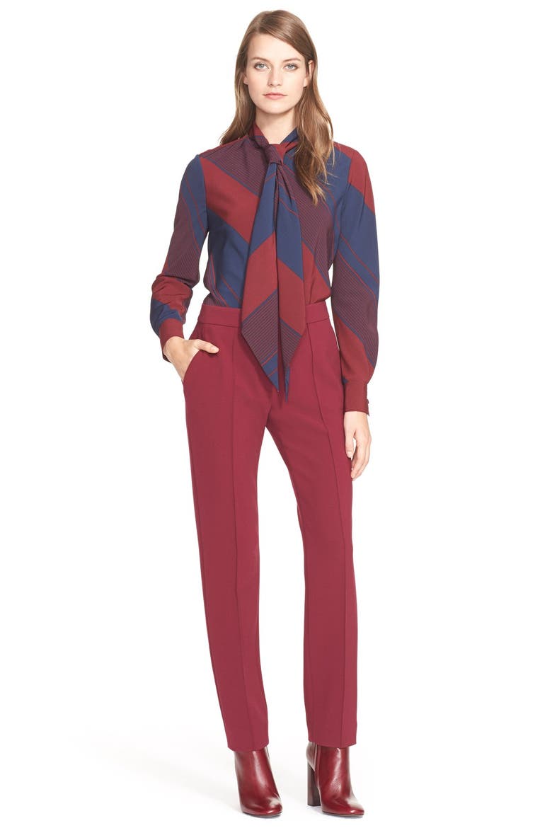 Stripe Bias Cut Tie Neck Blouse, Alternate, color, LYON VERTICAL