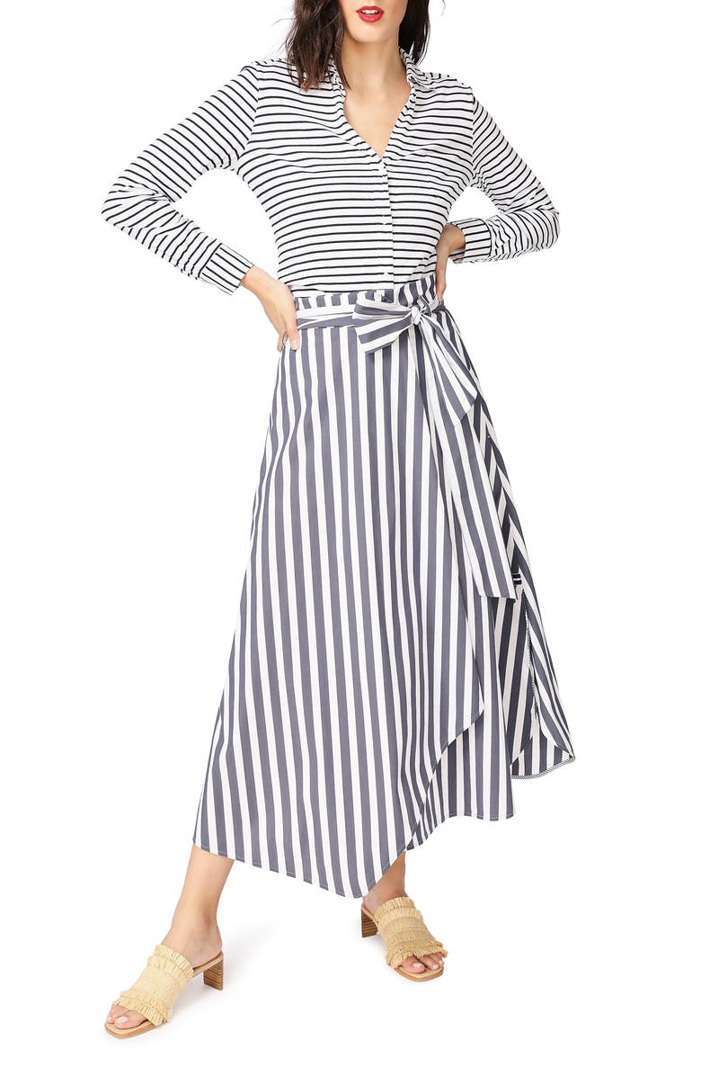 Court & Rowe Classic Stripe Cotton Button-Up Blouse, Alternate, color,