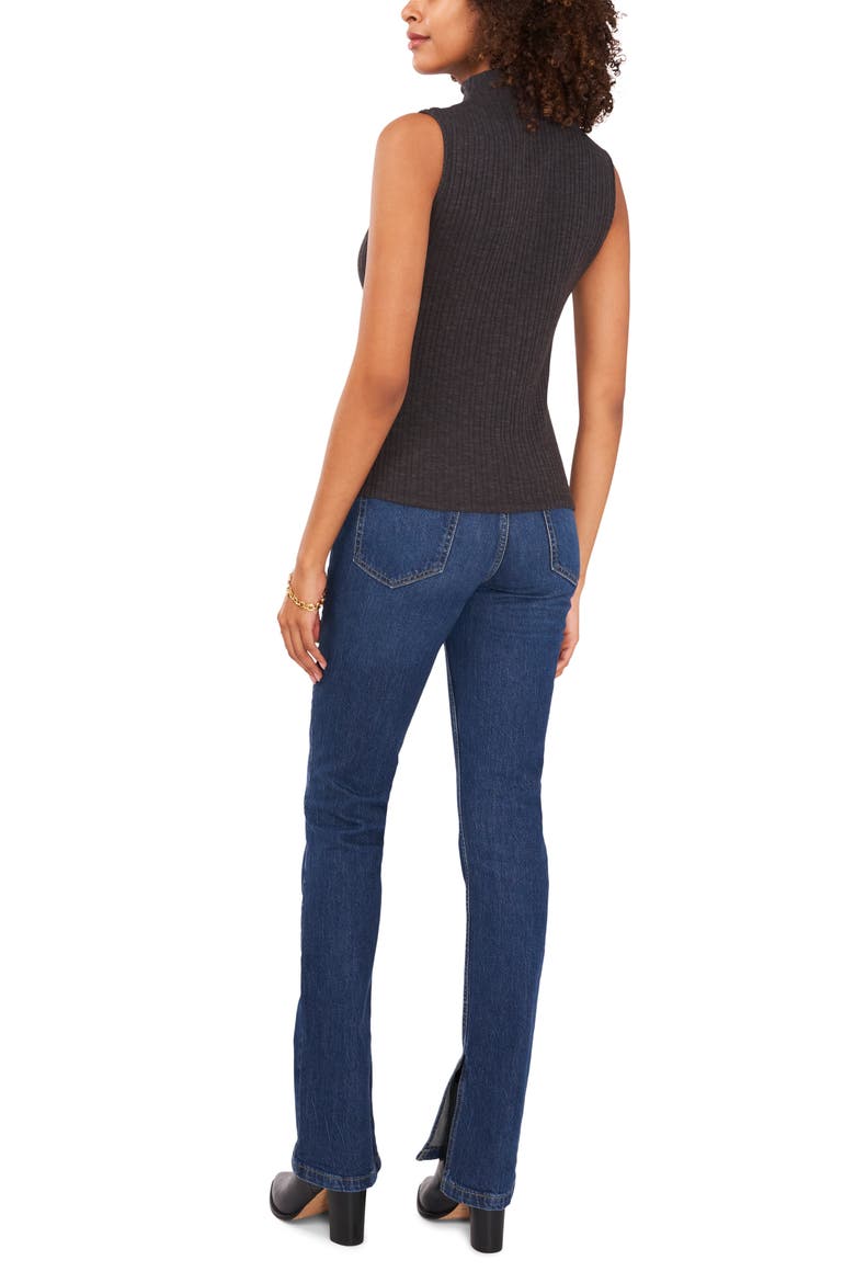 Rib Mock Neck Shell, Alternate, color, HEATHER GREY