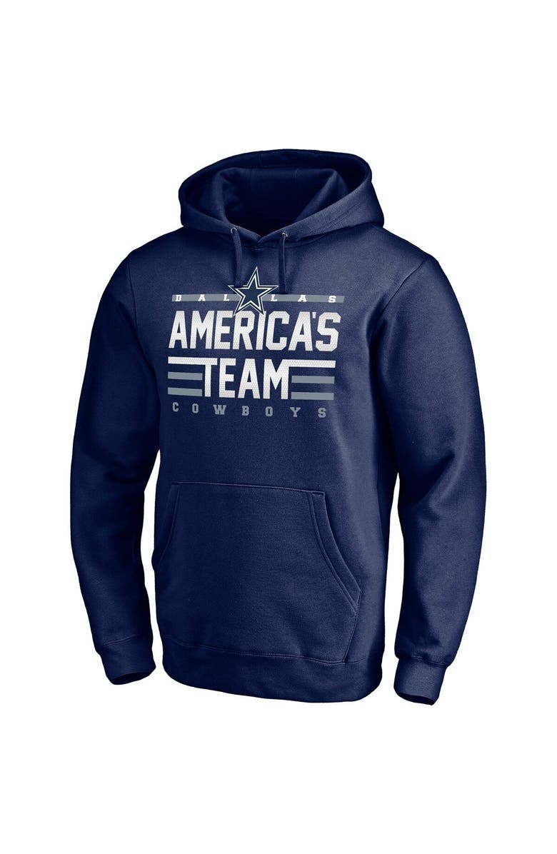 MAJESTIC Men's Majestic Navy Dallas Cowboys Hometown Collection America's Team Pullover Hoodie, Alternate, color, Navy