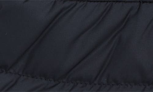 Moncler Kids' Quilted Down & Cotton Knit Cardigan In Navy