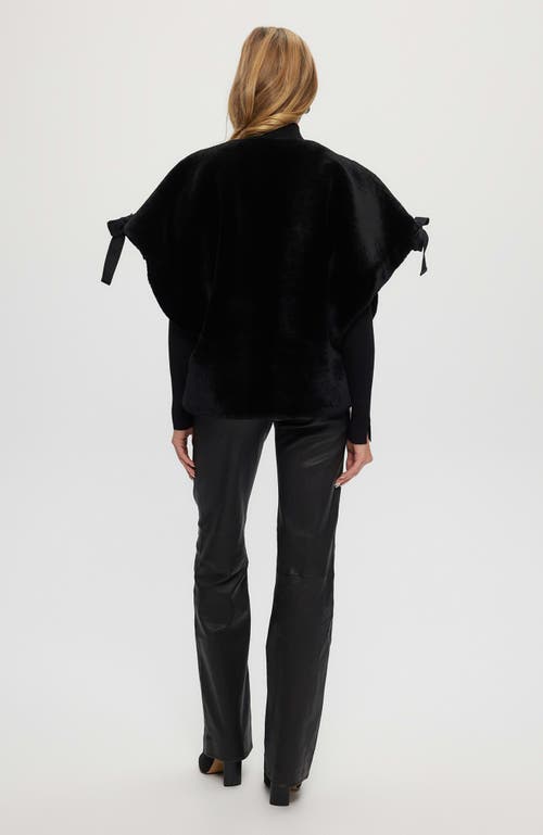 Gorski Shearling Lamb Jacket, Short Sleeve In Black