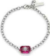 Kurt Geiger London Emerald Cut Crystal Eagle's Head Chain Bracelet