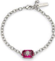 Kurt Geiger London Emerald Cut Crystal Eagle's Head Chain Bracelet