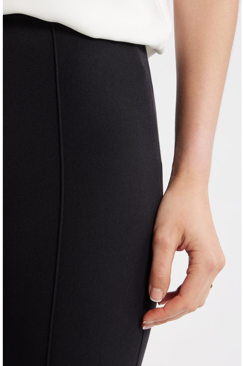 Seamed Stretch Ponte Flare Leg Pants, Alternate, color, BLACK