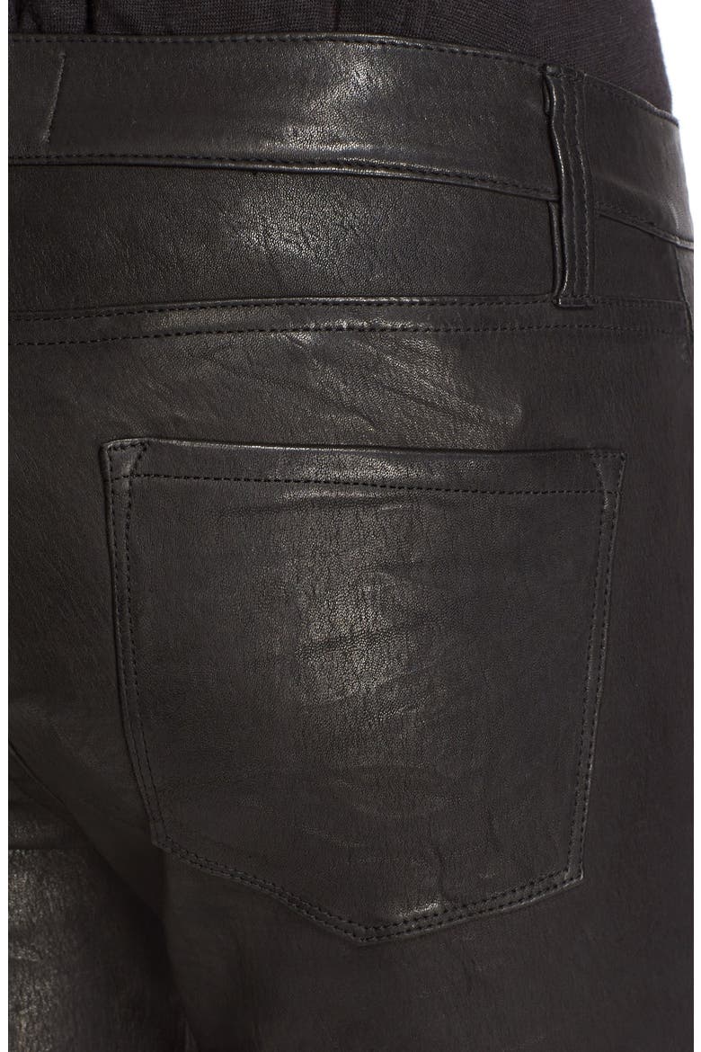 'Le Skinny' Lambskin Leather Pants, Alternate, color, WASHED BLACK