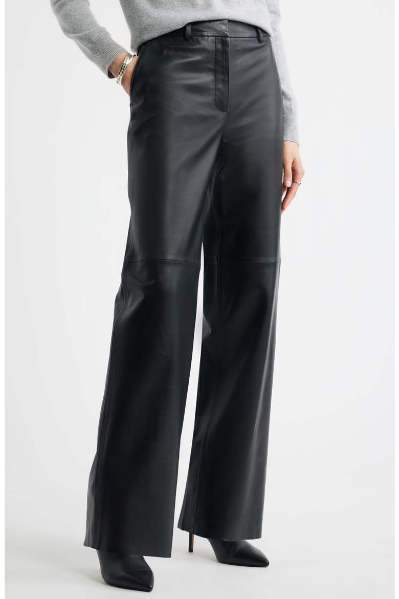Leather Pants, Main, color, BLACK