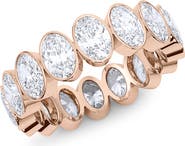 HauteCarat Oval Cut Lab Created Diamond Eternity Ring
