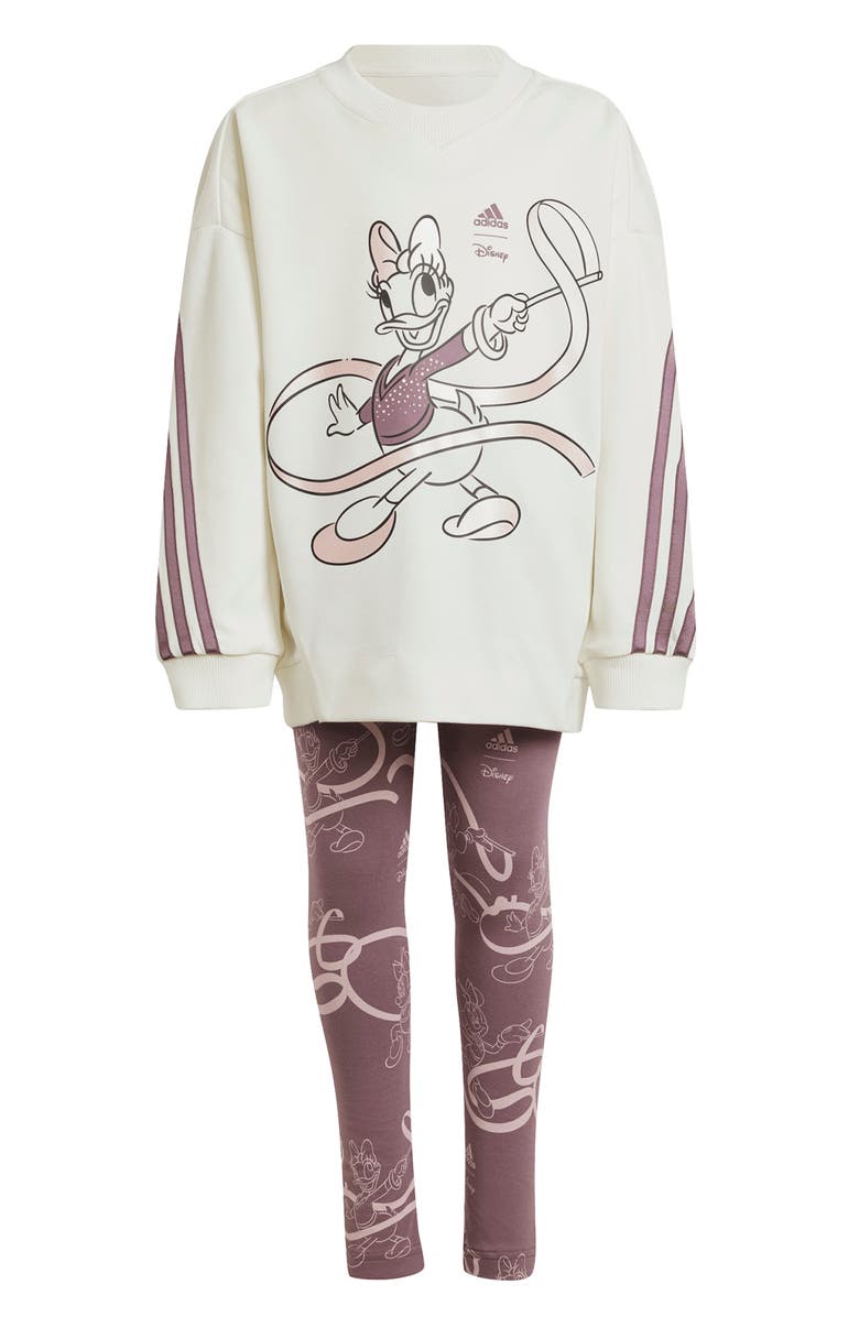 adidas x Disney Kids' Daisy & Minnie Sweatshirt & Leggings Set, Main, color, 