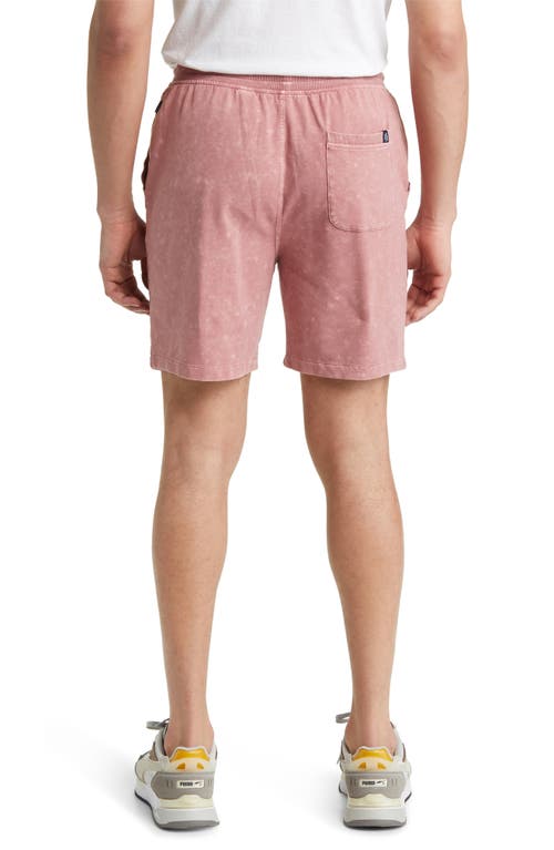 Stone Rose Acid Wash Fleece Drawstring Shorts In Dusty Rose