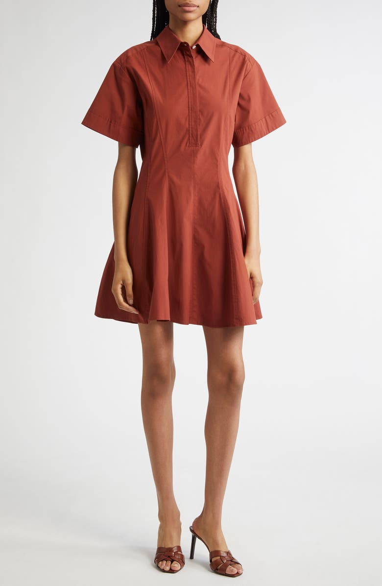 A.L.C. Dell Stretch Cotton Mini Shirtdress, Main, color, 