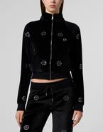 PHILIPP PLEIN Chenille Tracksuit Jacket Mini Monogram Crystal Monogram Women